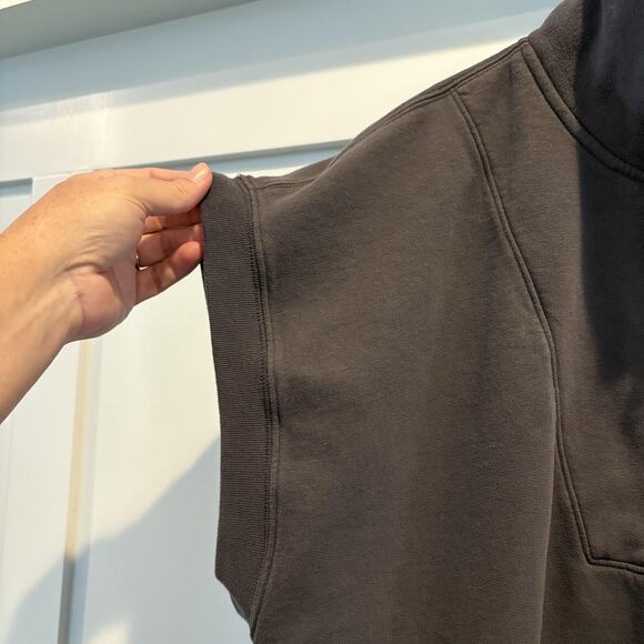 Abercrombie & Fitch Sweatshirt Womens XL Gray Quarter Zip Sleeveless Soft A&F - Picture 4 of 12